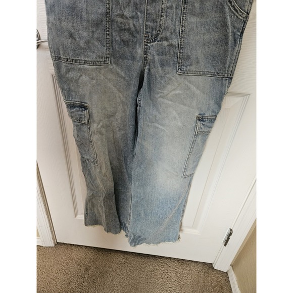 Anthropologie Pilcro Womens Blue Denim Overalls, Painter, Raw Hem, Boho, Sz. 29 - Picture 5 of 14